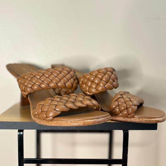 Michael Kors Cognac Brown Braided 3” Heeled Sandals - Picture 6 of 16